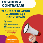 Estamos a contratar Técnico/a de Apoio à Logística e Manutenção
