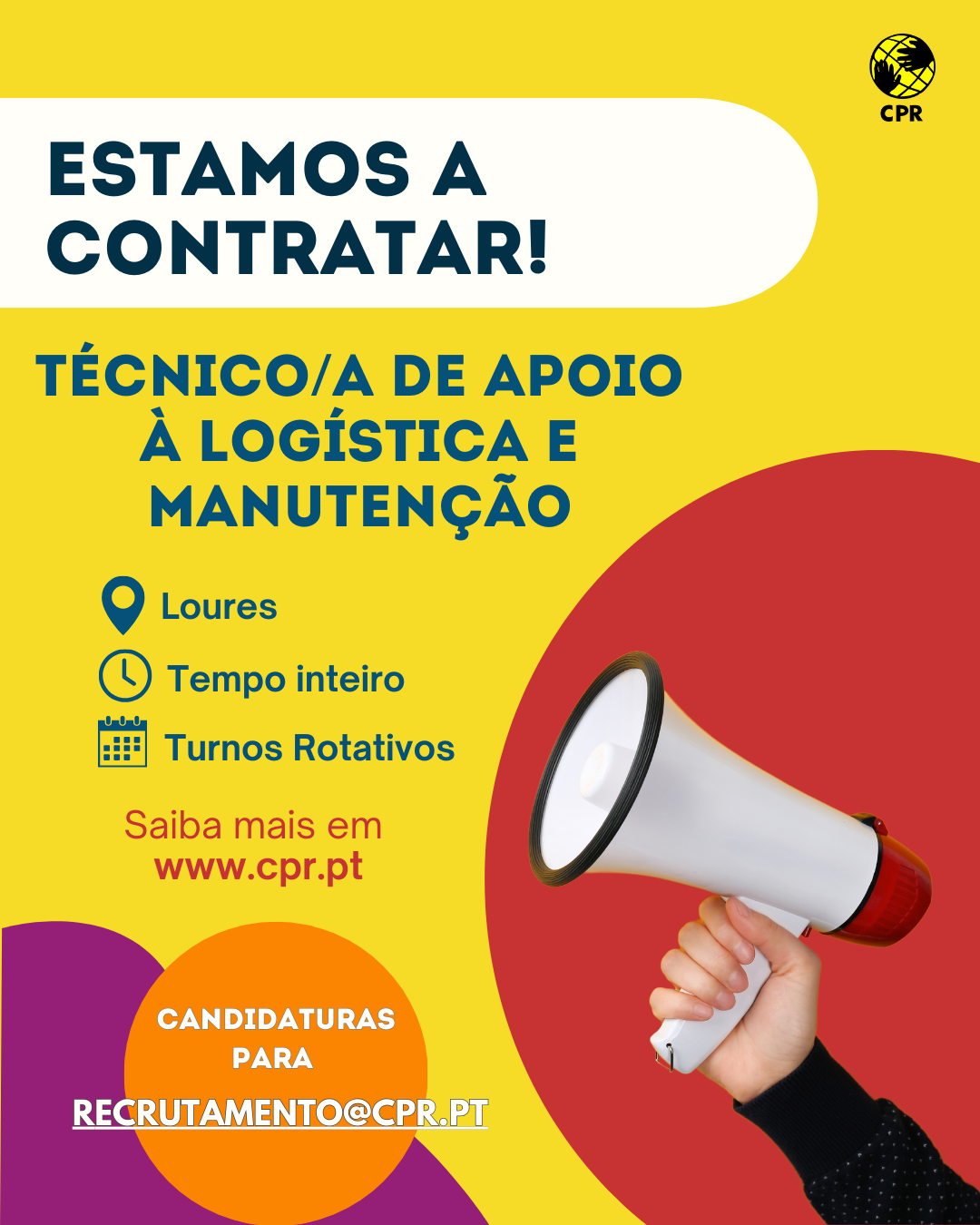 Estamos a contratar Técnico/a de Apoio à Logística e Manutenção