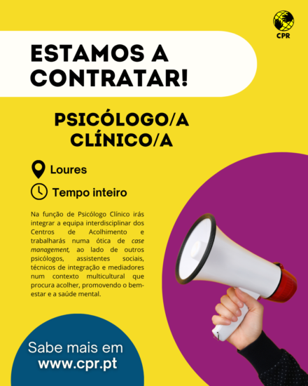 Estamos a recrutar Psicólogo/a Clínico/a