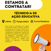 Estamos a contratar Técnico/a de Ação Educativa
